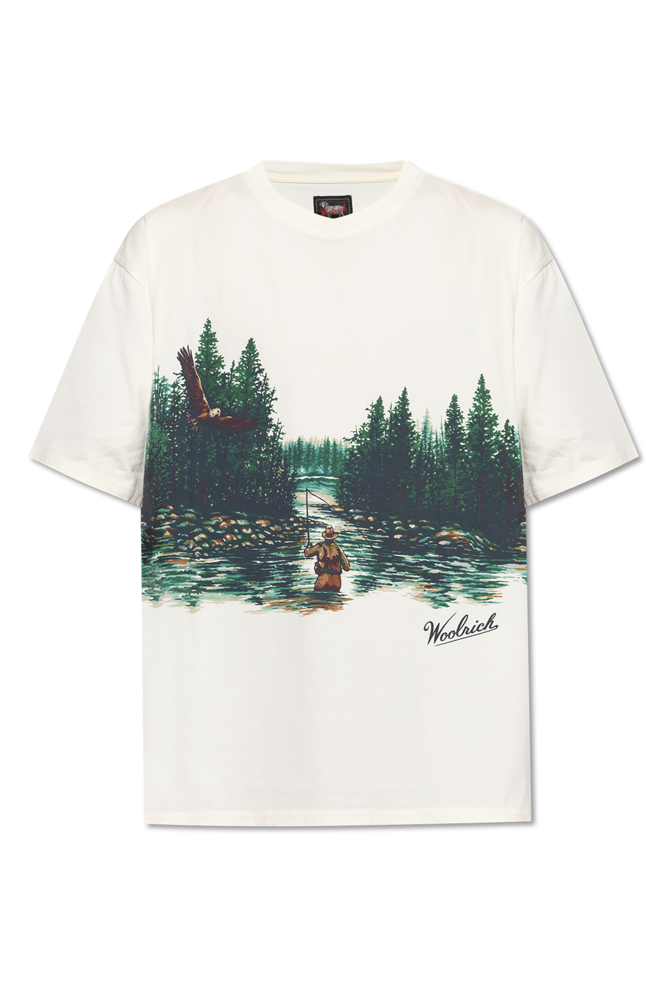 【送料&関税込】Woolrich T-shirt With Print Men's Pure Cotton T-shirt with Graphic Print blue | Woolrich US